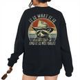 Raccoon Trash Panda Women's Oversized Sweatshirt - Witty Back Print Black
