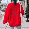 Cowboy Raccoon Women's Oversized Sweatshirt - Western Back Print Red