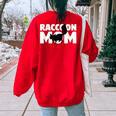 Raccoon Lover Oversized Women's Sweatshirt | Animal Mom Theme Red