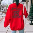 Sarcastic Raccoon Oversized Sweatshirt for Women - Back Print Red Sarcastic Raccoon Oversized Sweatshirt for Women - Back Print Red