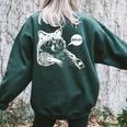 Bruh Raccoon Trash Panda Meme | Women's Oversized Sweatshirt for Teens Forest