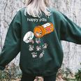 Raccoon Lover Oversized Sweatshirt | Women's Happy Theme, Back Print Forest