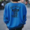 Howdy Cowboy Raccoon Oversized Women's Sweatshirt | Fun Animal Theme Royal Blue