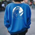 Raccoon Guitarist Moon Print Women's Oversized Sweatshirt - Fun & Cozy Royal Blue Raccoon Guitarist Moon Print Women's Oversized Sweatshirt - Fun & Cozy Royal Blue
