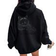 Raccoon & Moon Oversized Women's Hoodie - Back Print Trash Panda Style Black Raccoon & Moon Oversized Women's Hoodie - Back Print Trash Panda Style Black