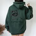 Raccoon & Moon Oversized Women's Hoodie - Back Print Trash Panda Style Forest Raccoon & Moon Oversized Women's Hoodie - Back Print Trash Panda Style Forest