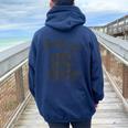 Sarcastic Raccoon Oversized Women’s Hoodie - Back Print Fun Navy Blue