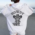 Cowboy Raccoon Women's Hoodie - Fun Back Print for Casual Wear White Cowboy Raccoon Women's Hoodie - Fun Back Print for Casual Wear White