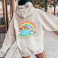 Groovy Raccoon Dumpster Fire Back Print Women's Hoodie Sand Groovy Raccoon Dumpster Fire Back Print Women's Hoodie Sand