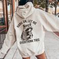 Sarcastic Raccoon Women's Hoodie - Quirky Back Print for Humor Sand