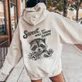 Sarcastic Raccoon Women's Hoodie - Sweet Yet Fierce Back Print Sand