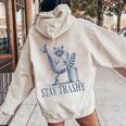 Stay Trashy Raccoon Halloween Women's Hoodie with Back Print Sand Stay Trashy Raccoon Halloween Women's Hoodie with Back Print Sand