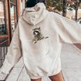 Women's Raccoon Pocket Design Hoodie - Fun Back Print Sand