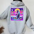 Vaporwave Raccoon Hoodie - Retro Synthwave Style for Women Sport Grey