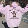 Flabbers Are Gasted Raccoon Hoodie for Women | Fun & Cozy Back Print Light Pink