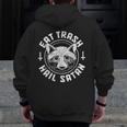 Gothic Raccoon Zip-Up Hoodie for Men | Edgy Back Print