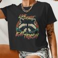 Retro Trash Panda Raccoon Crop Top - Live Fast Eat Trash