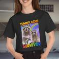 Tummy Ache Survivor Raccoon Crop Top | Cute Small Women's Tee Tummy Ache Survivor Raccoon Crop Top | Cute Small Women's Tee