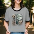 Raccoon Moonlit Howl | Unique Unisex Cotton Ringer Tee