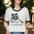 Raccoon & Moon Unisex Ringer T-Shirt | Animal Trash Panda Design