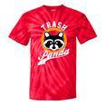 Raccoon Tie-Dye T-Shirt | Cute Trash Panda Design | Cartoon Style Red Tie-Dye