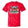Raccoon Tie-Dye T-Shirt - Retro Sunglasses Design for Animal Lovers Red Tie-Dye