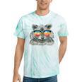 Raccoon Tie-Dye T-Shirt - Retro Sunglasses Design for Animal Lovers Mint Tie-Dye