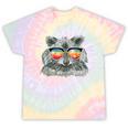 Raccoon Tie-Dye T-Shirt - Retro Sunglasses Design for Animal Lovers Hazy Rainbow Tie-Dye