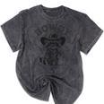 Howdy Cowboy Raccoon Unisex Tee - Rustic Mineral Wash Style Mineral Black