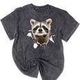 Raccoon Lover Mineral Wash T-Shirt | Unisex Gift for Raccoon Dads & Moms Mineral Black