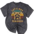Raccoon Lovers | Adorable Animal Mineral Wash T-Shirt - Fun Casual Style Mineral Black