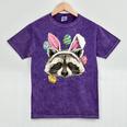 Easter Bunny Raccoon T-Shirt - Mineral Wash Unisex Tee for Easter Fans Mineral Purple