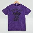 Howdy Cowboy Raccoon Unisex Tee - Rustic Mineral Wash Style Mineral Purple