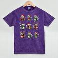 Raccoon Christmas Light Pajama T-Shirt | Cozy Mineral Wash Mineral Purple
