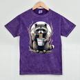Raccoon Noodle Cup T-Shirt - Unisex Mineral Wash - Fun & Unique Mineral Purple