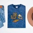 Raccoon & Opossum Pizza Party Tee - Fun Unisex Street Cat Shirt Mineral Navy Raccoon & Opossum Pizza Party Tee - Fun Unisex Street Cat Shirt Mineral Navy