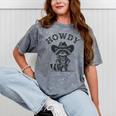 Howdy Cowboy Raccoon Unisex Tee - Rustic Mineral Wash Style Mineral Gray