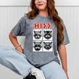 Raccoon Music Band Mineral Wash T-Shirt - Unisex Concert Vibe Mineral Gray