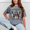 Retro Raccoon Summer Unisex T-Shirt - Feral Fun Vibe Mineral Gray