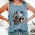 Raccoon Howling Moon Unisex Tank Top - Comfort Wear for All Ages Blue Jean