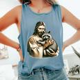Vintage Raccoon Lover Comfort Tank Top – Jesus Hug Design Blue Jean