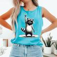 Retro Raccoon Rock Music Unisex Tank Top - Comfort Colors Lagoon