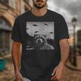 Alien UFO Raccoon Unisex T-Shirt - Galactic Fun Apparel Alien UFO Raccoon Unisex T-Shirt - Galactic Fun Apparel