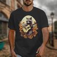 Raccoon Guitar Graphic Unisex T-Shirt | Floral Cottagecore Theme Raccoon Guitar Graphic Unisex T-Shirt | Floral Cottagecore Theme