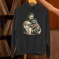 Vintage Distressed Jesus Raccoon Hug Unisex Hoodie for Raccoon Lovers