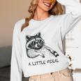 Raccoon With Moon Unisex Long Sleeve Tee | Trash Panda Design