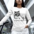 Raccoon With Moon Unisex Long Sleeve Tee | Trash Panda Design