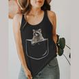Raccoon in Pocket Flowy Tank | Cute & Casual for Wildlife Lovers