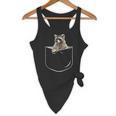 Raccoon in Pocket Flowy Tank | Cute & Casual for Wildlife Lovers