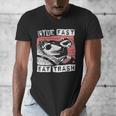 Raccoon V-Neck Men's T-Shirt | Playful Strawberry Design
